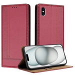 Custodia per telefono in ecopelle vegana antigraffio con design a cuciture., For iPhone 11 Pro, For iPhone XR, For iPhone XS Max