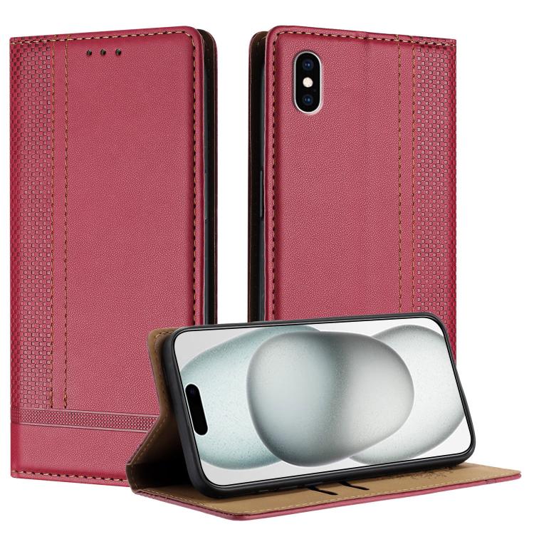 Custodia per telefono in ecopelle vegana antigraffio con design a cuciture., For iPhone 11 Pro, For iPhone XR, For iPhone XS Max
