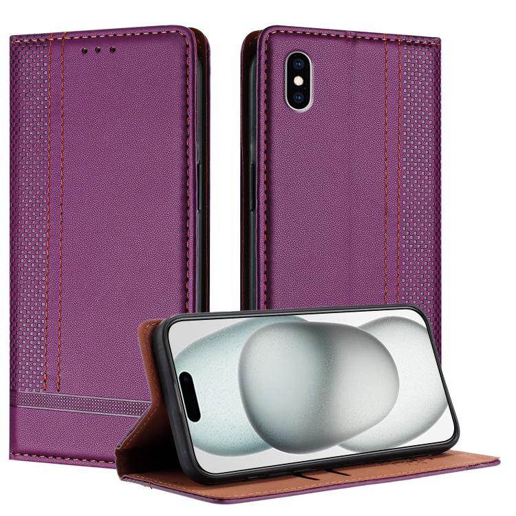 Custodia per telefono in ecopelle vegana antigraffio con design a cuciture., For iPhone 11 Pro, For iPhone XR, For iPhone XS Max