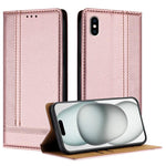 Custodia per telefono in ecopelle vegana antigraffio con design a cuciture., For iPhone 11 Pro, For iPhone XR, For iPhone XS Max