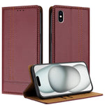 Custodia per telefono in ecopelle vegana antigraffio con design a cuciture., For iPhone 11 Pro, For iPhone XR, For iPhone XS Max