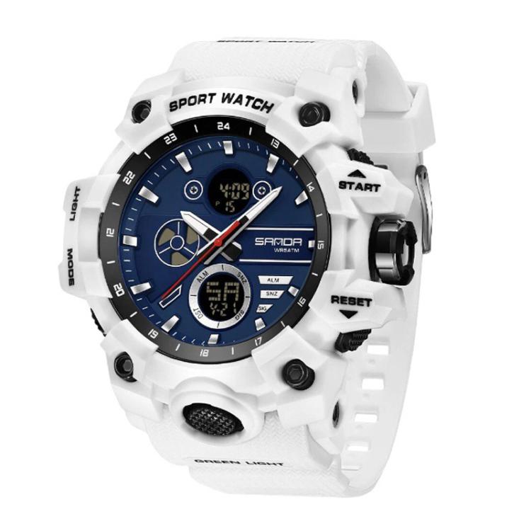 Orologio elettronico multifunzione sportivo SANDA 9094, impermeabile fino a 5 ATM, con display luminoso.