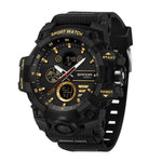 Orologio elettronico multifunzione sportivo SANDA 9094, impermeabile fino a 5 ATM, con display luminoso.