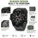 Orologio elettronico multifunzione sportivo SANDA 9094, impermeabile fino a 5 ATM, con display luminoso.