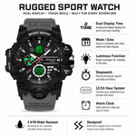 Orologio elettronico multifunzione sportivo SANDA 9094, impermeabile fino a 5 ATM, con display luminoso.