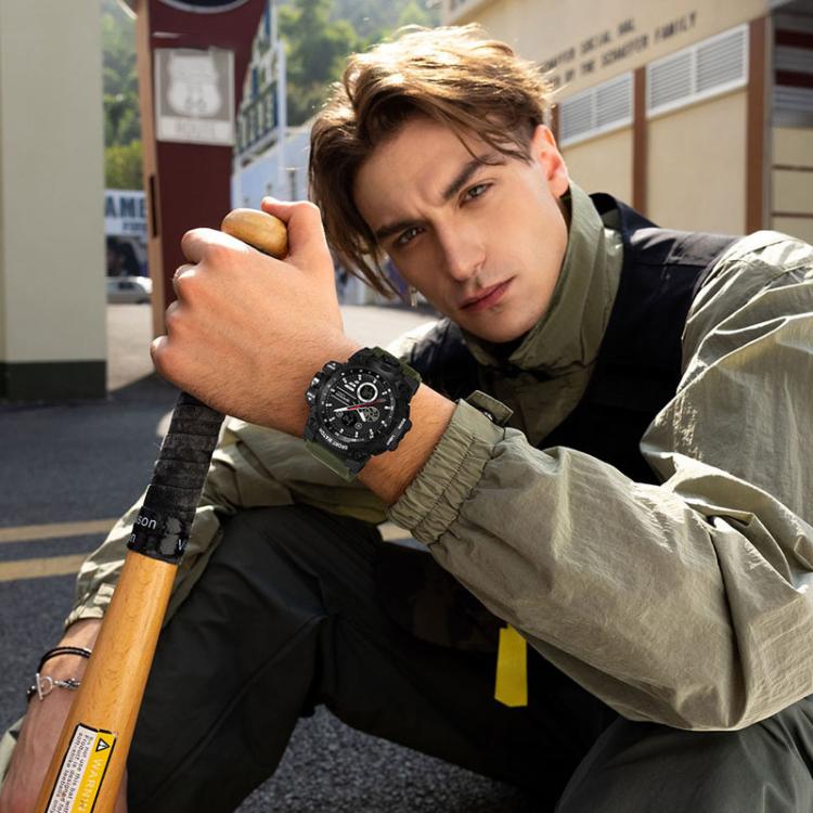 Orologio elettronico multifunzione sportivo SANDA 9094, impermeabile fino a 5 ATM, con display luminoso.