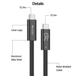 Yesido CA211 240W 16K 60Hz Type-C to Type-C Thunderbolt 5 Full Function Data Cable, 1m