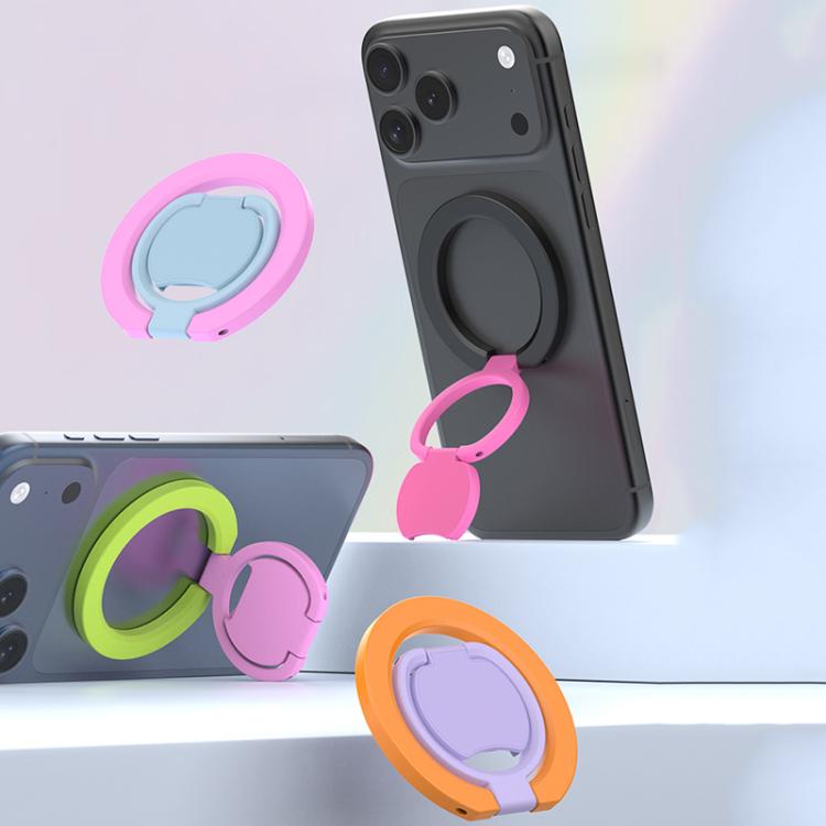 Supporto per telefono ad anello magnetico pieghevole a doppia faccia con blocchi di colore