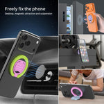 Supporto per telefono ad anello magnetico pieghevole a doppia faccia con blocchi di colore