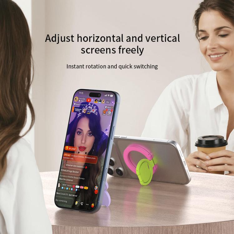 Supporto per telefono ad anello magnetico pieghevole a doppia faccia con blocchi di colore