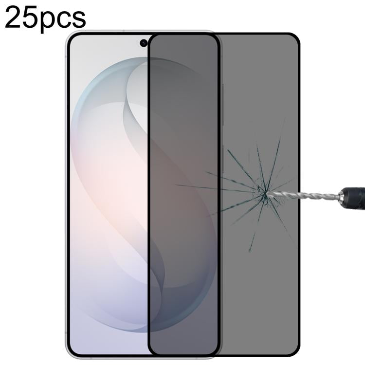 25 pellicole protettive in vetro temperato anti-spionaggio a copertura totale, con supporto per lo sblocco tramite impronta digitale., For Galaxy S26 FE 5G