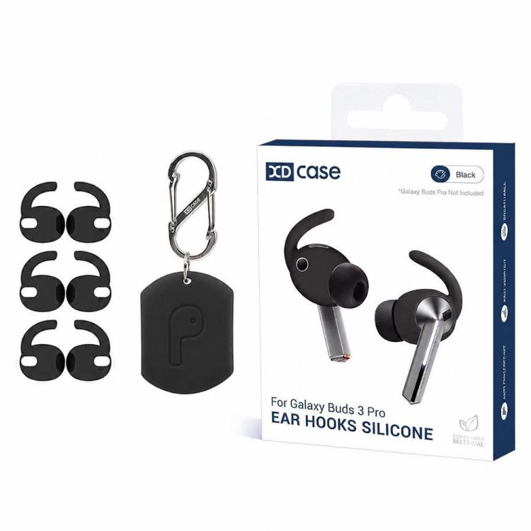 XDcase - 3 paia di tappi auricolari sportivi antiscivolo in silicone con custodia e moschettone, For Galaxy Buds3 Pro