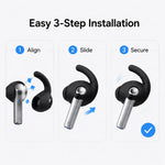 XDcase - 3 paia di tappi auricolari sportivi antiscivolo in silicone con custodia e moschettone, For Galaxy Buds3 Pro