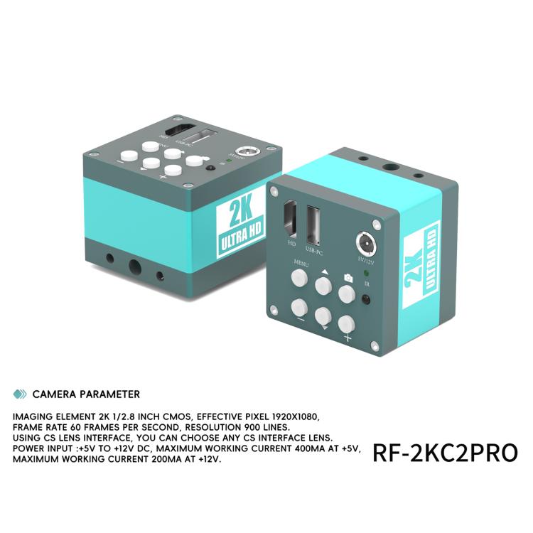 Telecamera regolabile RF-2KC2PRO 2K Ultra HD per microscopio