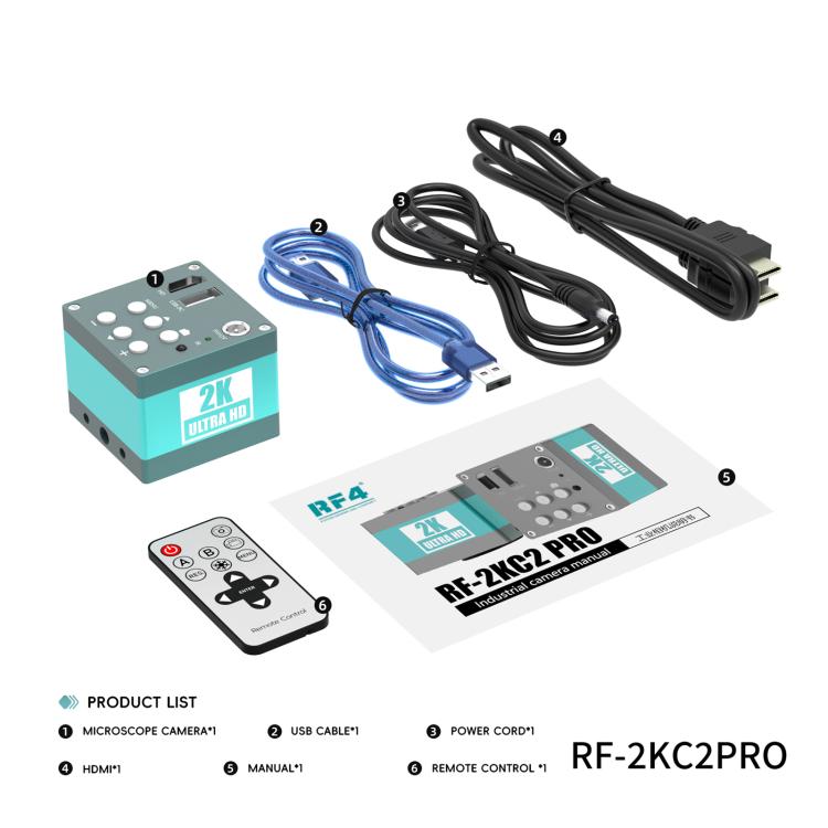 Telecamera regolabile RF-2KC2PRO 2K Ultra HD per microscopio