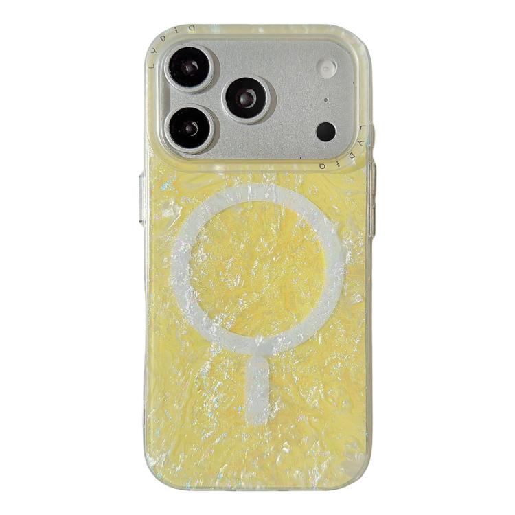 Custodia magnetica per telefono con motivo a conchiglia placcata in oro iridescente, For iPhone 17 Pro Max, For iPhone 17 Pro, For iPhone 17