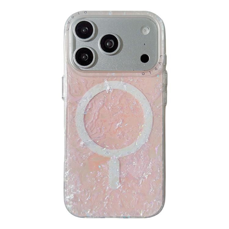 Custodia magnetica per telefono con motivo a conchiglia placcata in oro iridescente, For iPhone 17 Pro Max, For iPhone 17 Pro, For iPhone 17