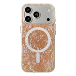 Custodia magnetica per telefono con motivo a conchiglia placcata in oro iridescente, For iPhone 17 Pro Max, For iPhone 17 Pro, For iPhone 17