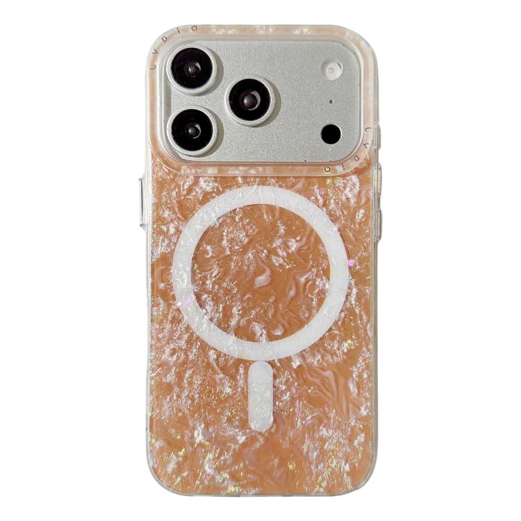 Custodia magnetica per telefono con motivo a conchiglia placcata in oro iridescente, For iPhone 17 Pro Max, For iPhone 17 Pro, For iPhone 17