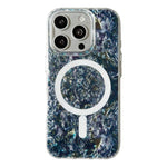 Custodia magnetica per telefono con motivo a conchiglia placcata in oro iridescente, For iPhone 16 Pro Max, For iPhone 16 Pro, For iPhone 16