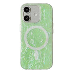 Custodia magnetica per telefono con motivo a conchiglia placcata in oro iridescente, For iPhone 16 Pro Max, For iPhone 16 Pro, For iPhone 16
