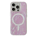 Custodia magnetica per telefono con motivo a conchiglia placcata in oro iridescente, For iPhone 15 Pro Max, For iPhone 15 Pro, For iPhone 15