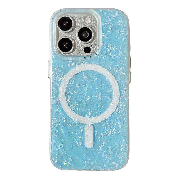 Custodia magnetica per telefono con motivo a conchiglia placcata in oro iridescente, For iPhone 15 Pro Max, For iPhone 15 Pro, For iPhone 15