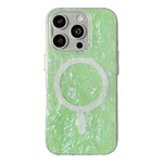 Custodia magnetica per telefono con motivo a conchiglia placcata in oro iridescente, For iPhone 15 Pro Max, For iPhone 15 Pro, For iPhone 15