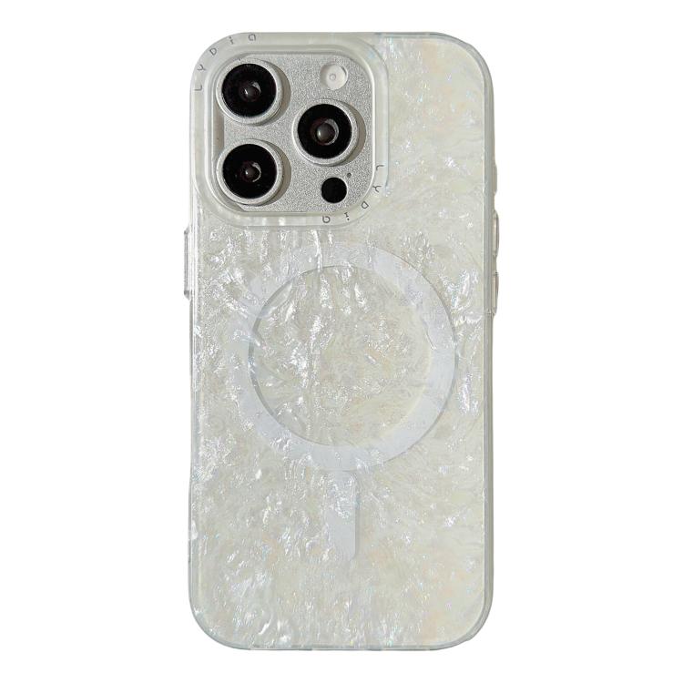 Custodia magnetica per telefono con motivo a conchiglia placcata in oro iridescente, For iPhone 15 Pro Max, For iPhone 15 Pro, For iPhone 15
