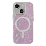 Custodia magnetica per telefono con motivo a conchiglia placcata in oro iridescente, For iPhone 15 Pro Max, For iPhone 15 Pro, For iPhone 15