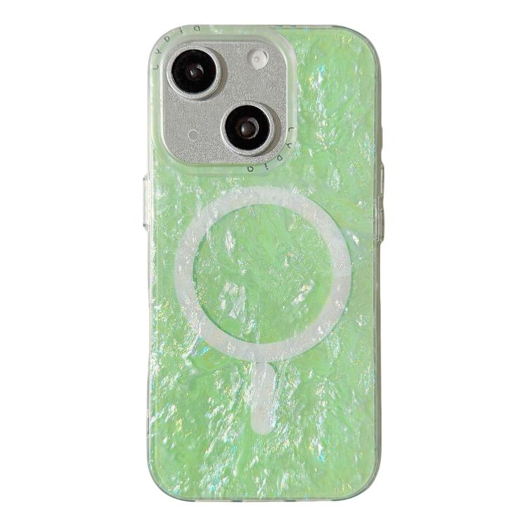 Custodia magnetica per telefono con motivo a conchiglia placcata in oro iridescente, For iPhone 15 Pro Max, For iPhone 15 Pro, For iPhone 15