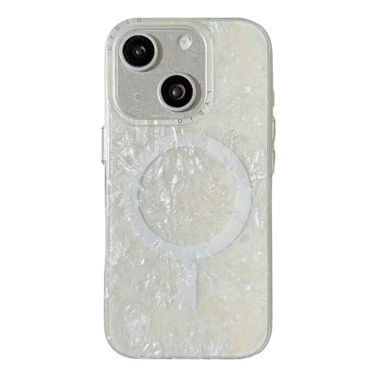 Custodia magnetica per telefono con motivo a conchiglia placcata in oro iridescente, For iPhone 15 Pro Max, For iPhone 15 Pro, For iPhone 15