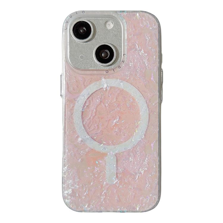 Custodia magnetica per telefono con motivo a conchiglia placcata in oro iridescente, For iPhone 15 Pro Max, For iPhone 15 Pro, For iPhone 15