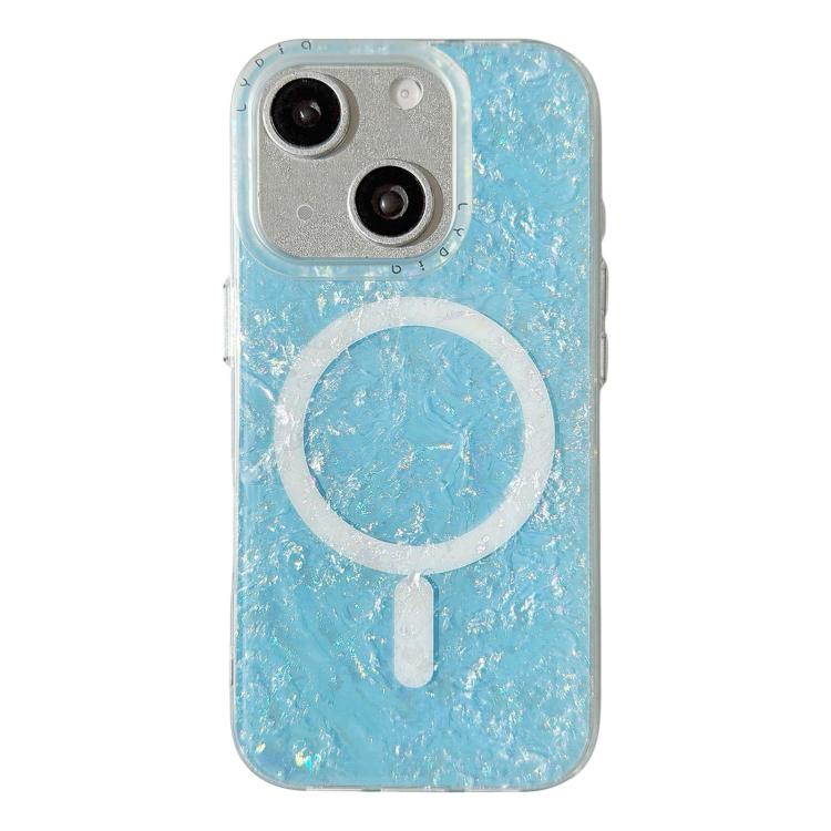 Custodia magnetica per telefono con motivo a conchiglia placcata in oro iridescente, For iPhone 15 Pro Max, For iPhone 15 Pro, For iPhone 15