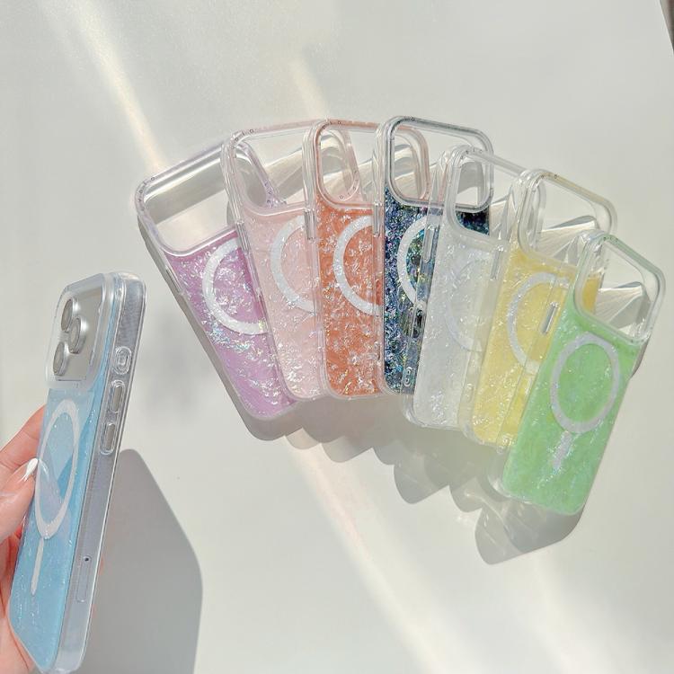 Custodia magnetica per telefono con motivo a conchiglia placcata in oro iridescente, For iPhone 17 Pro Max, For iPhone 17 Pro, For iPhone 17