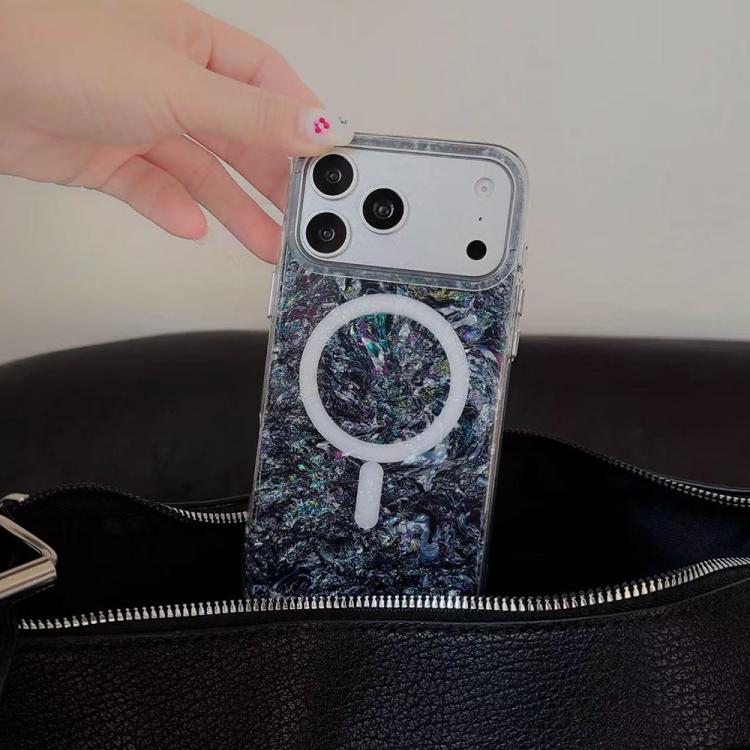 Custodia magnetica per telefono con motivo a conchiglia placcata in oro iridescente, For iPhone 17 Pro Max, For iPhone 17 Pro, For iPhone 17