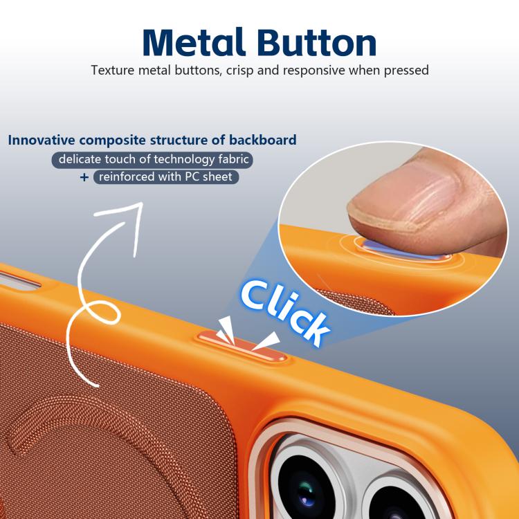 Custodia per telefono magnetica con supporto girevole in tessuto tecnico, For iPhone 17e / 16e, For iPhone 17 Pro Max, For iPhone 17 Pro