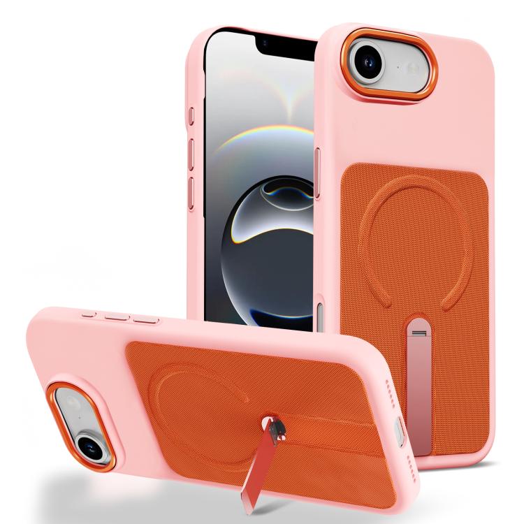 Custodia per telefono magnetica con supporto girevole in tessuto tecnico, For iPhone 17e / 16e, For iPhone 17 Pro Max, For iPhone 17 Pro