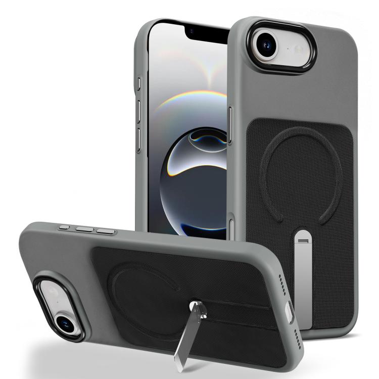 Custodia per telefono magnetica con supporto girevole in tessuto tecnico, For iPhone 17e / 16e, For iPhone 17 Pro Max, For iPhone 17 Pro