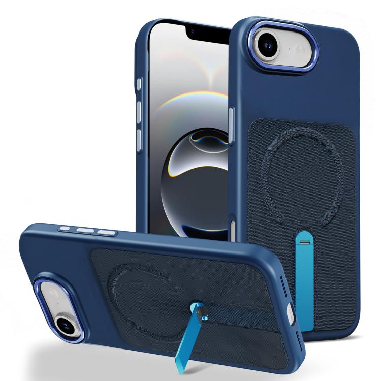 Custodia per telefono magnetica con supporto girevole in tessuto tecnico, For iPhone 17e / 16e, For iPhone 17 Pro Max, For iPhone 17 Pro