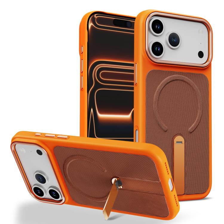 Custodia per telefono magnetica con supporto girevole in tessuto tecnico, For iPhone 17e / 16e, For iPhone 17 Pro Max, For iPhone 17 Pro
