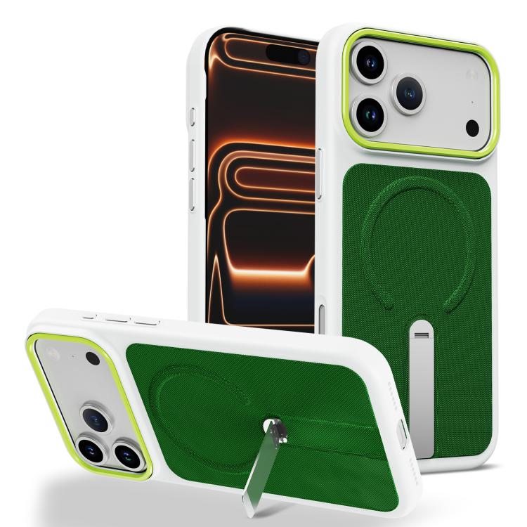 Custodia per telefono magnetica con supporto girevole in tessuto tecnico, For iPhone 17e / 16e, For iPhone 17 Pro Max, For iPhone 17 Pro