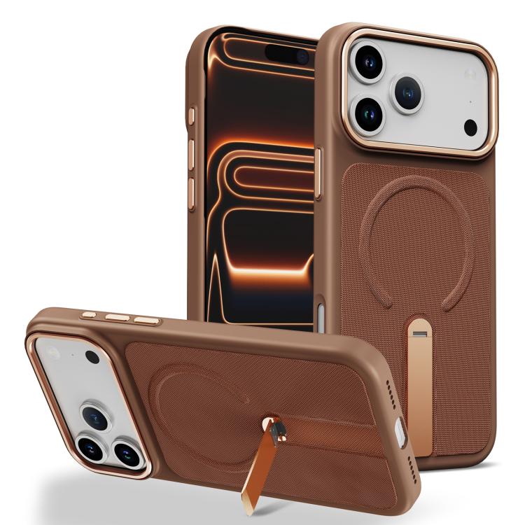 Custodia per telefono magnetica con supporto girevole in tessuto tecnico, For iPhone 17e / 16e, For iPhone 17 Pro Max, For iPhone 17 Pro