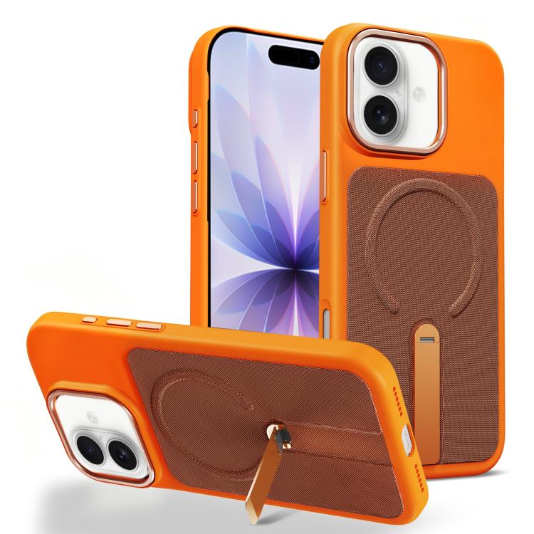Custodia per telefono magnetica con supporto girevole in tessuto tecnico, For iPhone 17, For iPhone Air, For iPhone 16 Pro Max