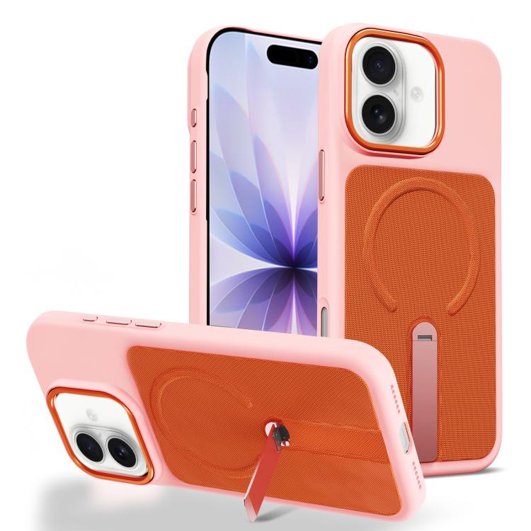 Custodia per telefono magnetica con supporto girevole in tessuto tecnico, For iPhone 17, For iPhone Air, For iPhone 16 Pro Max