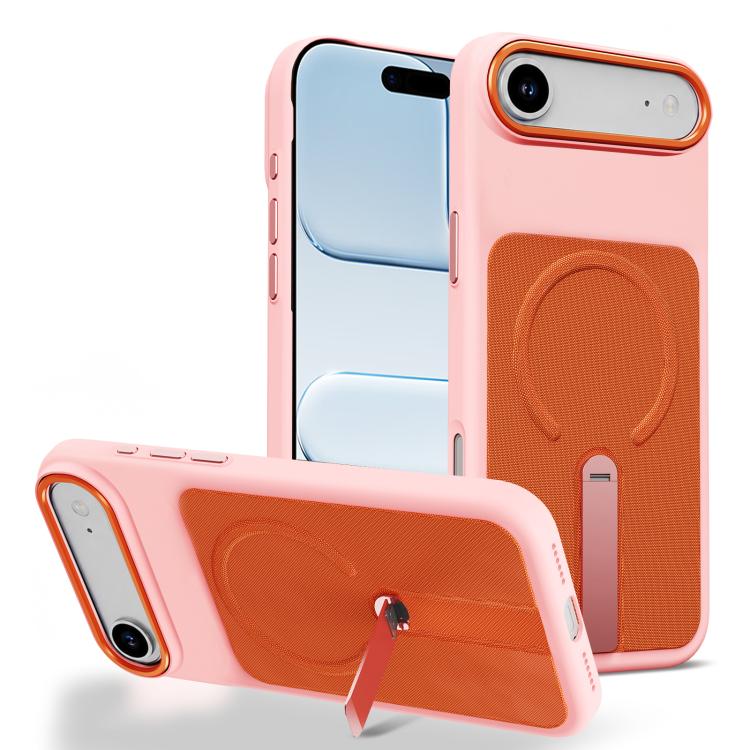 Custodia per telefono magnetica con supporto girevole in tessuto tecnico, For iPhone 17, For iPhone Air, For iPhone 16 Pro Max