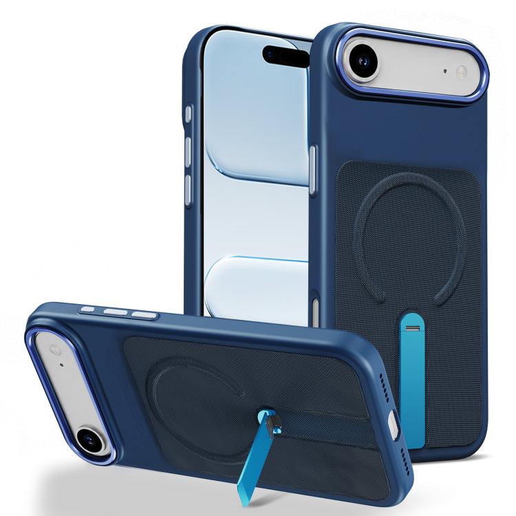 Custodia per telefono magnetica con supporto girevole in tessuto tecnico, For iPhone 17, For iPhone Air, For iPhone 16 Pro Max