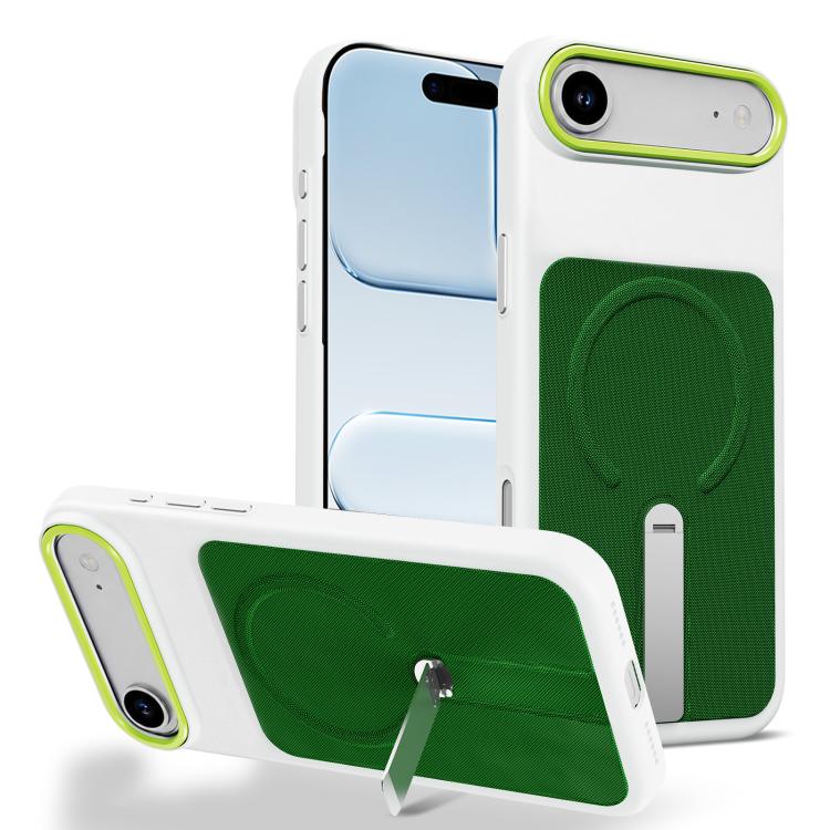 Custodia per telefono magnetica con supporto girevole in tessuto tecnico, For iPhone 17, For iPhone Air, For iPhone 16 Pro Max