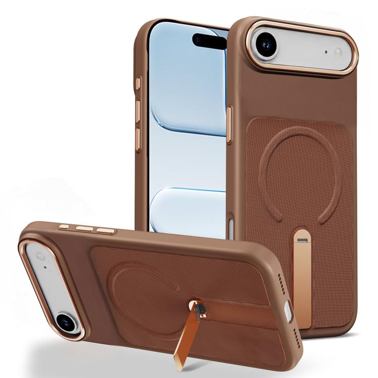 Custodia per telefono magnetica con supporto girevole in tessuto tecnico, For iPhone 17, For iPhone Air, For iPhone 16 Pro Max