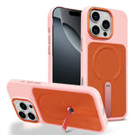 Custodia per telefono magnetica con supporto girevole in tessuto tecnico, For iPhone 16 Pro, For iPhone 16 Plus, For iPhone 16